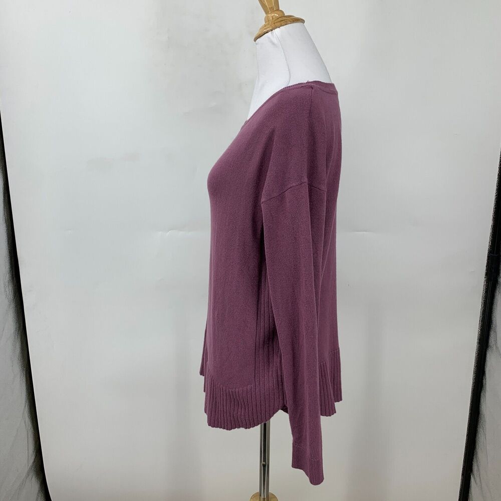 Cable & Gauge Sweater Womens S Small Purple Long Sleeve Curved Hem Soft Stretch - Picture 4 of 11